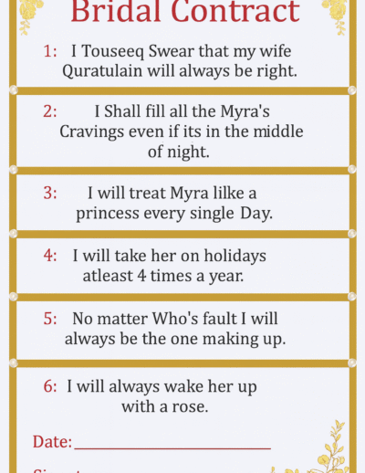 Bridal contract