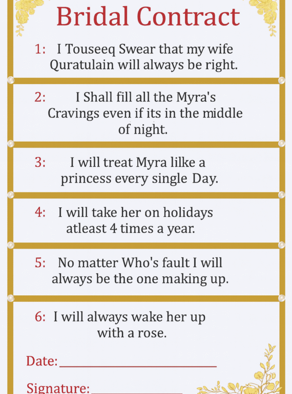Bridal contract