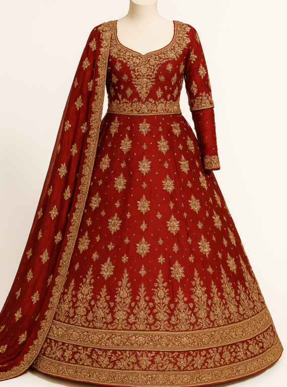 Red maxi bridal dress copy