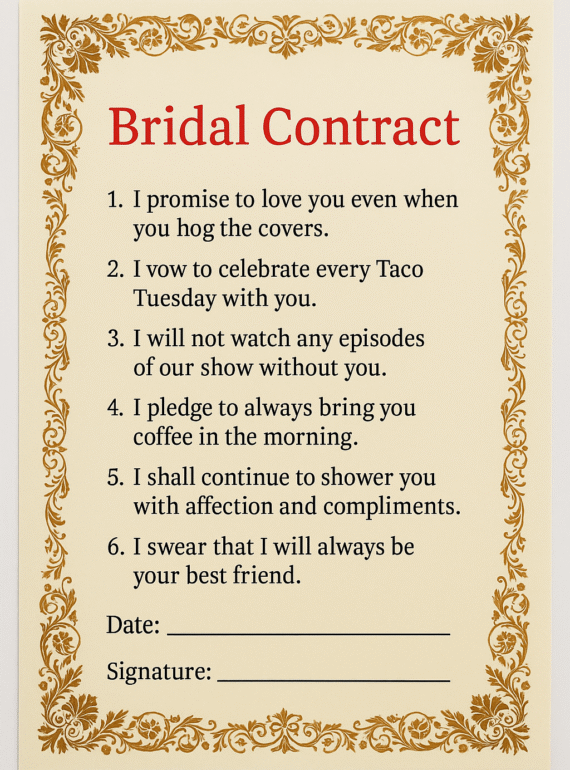 bridal contracts