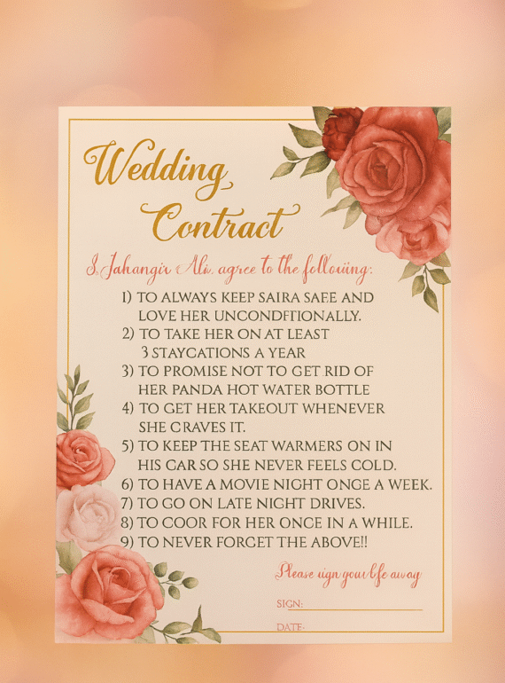 wedding contract